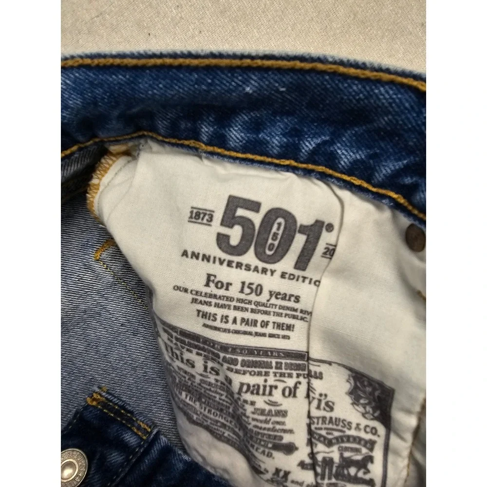 Levis 501 Anniversary Edition 150 Years Straight Leg‎ Blue Jeans Mens 30x31